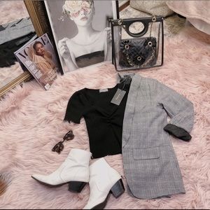 Plaid Boyfriend Fit Blazer